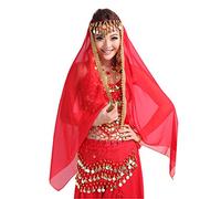 MORESAVE Women's Headband Belly Dance Chiffon Face Veil Scarf Shawl Headpiece