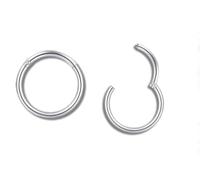 MORESHA 1pcs-Surgical Stainless Steel Hinged Nose Rings-Lip Helix Tragus Ring Hoop Nose Rings-Nose-Septum Clicker Hinged Segment-Body Piercing Jewelry-perfect -gift for Men and Women-8mm silver