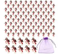 Moresis Mini Jesus Figurines in Bulk, Little Jesus Figures 100 Pack with Storage Bag, Pocket Size Jesus for Christmas Decoration or Easter Eggs Stuffers, Religious Gifts