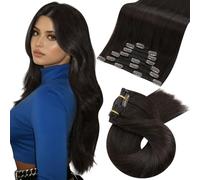 Moresoo Hair Extensions Clip in Long 26 Inch 160g 7pcs Remy Human Hair Invisible Double Wefted Clip in Hair Extensions Human Hair Dark Brown for Women Real Hair #2