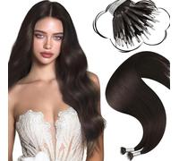 Moresoo Nano Human Hair Extensions #2 18 Inch 50g Soft Remy Brown | Real Cuticle Aligned Strand, Easy To Apply, Breathable Fit, Instant Volumizing Effect, Party Beauty Makeover Look
