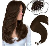 Moresoo Nano Ring Hair Extensions #4 14 Inch 50g Silky Remy Medium Brown | Real Cuticle Aligned Strand, Seamless Blend In Hair, Easy To Apply, Lightweight Feel, Daily Wear, Party Beauty Styling