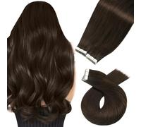 Moresoo Tape in Hair Extensions Human Hair 100g Dark Brown Tape in Hair Extensions Brown Real Hair Seamless Skin Weft Remy Human for Thin Hair Adding Volume 20 Inch 40pcs #4
