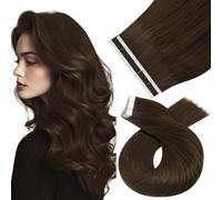Moresoo Tape in Hair Extensions Human Hair, #4 Medium Brown,22In-10pcs