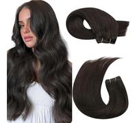 Moresoo Weft Hair Extensions Remy Human Hair Brown 18 Inch 120g Double-wefted Sew in Hair Extensions Human Hair Dark Brown for Women #2