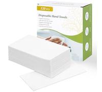 Moretoes 120-pack Disposable Bathroom Napkins, Single-Use Linen-Feel Guest Towels, Cloth-Like Hand Tissue Paper