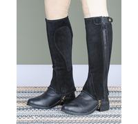 Shires Moretta Suede Half Chaps in Black - Adult sizes Medium, Black