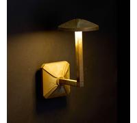 Moretti Luce Aura Disk LED outdoor wall light, height 24 cm, antique brass