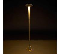 Moretti Luce Aura Disk LED path light, height 80 cm, antique brass, IP65