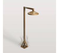 Moretti Luce Aura Disk LED pedestal light, 50 x 19 cm, antique brass