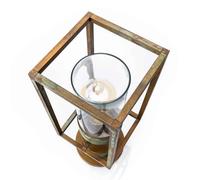 Moretti Luce Cubic³ 3369 pillar light antique brass/clear