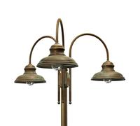 Moretti Luce Lamp post Luca brass antique copper, 3-bulb.