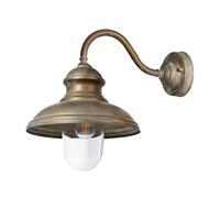 Moretti Luce Little Mill 3351 outdoor wall light, antique brass, clear glass