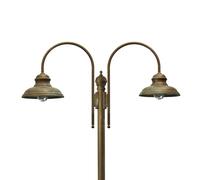 Moretti Luce Luca lamp post, brass, antique copper, 2-bulb