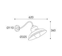 Moretti Luce Mill 1591 outdoor wall lamp antique brass/clear