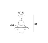 Moretti Luce Outdoor ceiling lamp Campanula 2095, antique brass, Ø 29 cm IP44