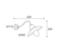 Moretti Luce Patio 1351 outdoor wall lamp antique brass/clear