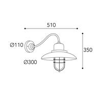 Moretti Luce Patio Cage 3300 wall lamp antique brass/clear