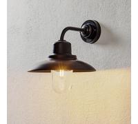 Moretti Luce Patio outdoor wall light, brass, clear glass