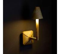 Moretti Luce Silva Disk LED outdoor wall light, height 30.5 cm, antique brass