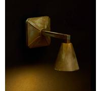 Moretti Luce Silva Disk LED wall lamp, projection 22 cm, antique brass, IP65