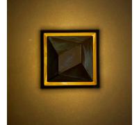 Moretti Luce Silva Edge LED wall lamp, projection 18 cm, antique brass, IP65