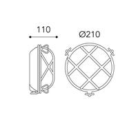 Moretti Luce Tortuga 200.20 wall lamp, round, nickel/opal