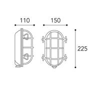 Moretti Luce Tortuga 200.21 wall lamp, oval, nickel/opal