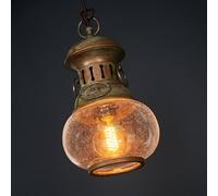 Moretti Luce Wind pendant light, 1-bulb, brass, glass, Ø 20 cm