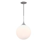 Moretti Nickel / Opal Glass LED Pendant Light