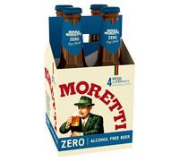 Birra Moretti Zero Alcohol-Free Bottle Beer, 4 x 330ml