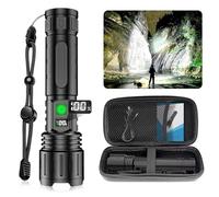 MOREVAC Rechargeable LED Flashlights High Lumens, High Lumens & 1500 Meters Super Bright Rechargeable Tactical Flashlight with 5 Modes,Waterproof,Powerful Handheld Flash Light for Camping