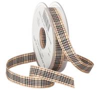 Morex BlackBerry Plaid Ribbon, Natural