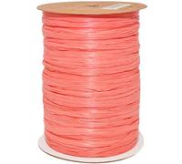 Morex Ribbon 100% Rayon Matte Raffia Biodegradable Ribbon, Coral, 1/4" x 100 Yd