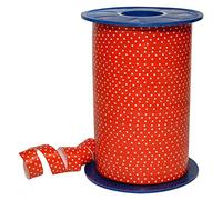 Morex Ribbon 378/9-609 Polypropylene Dots Curling Ribbon, 3/8" x 220 yd, Red