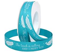 Morex Ribbon 5681 Coastal Celebrations - Beach is Calling Ribbon 7/8 inch by 20 yards Coral