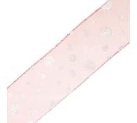 Morex Ribbon 7407 Glitter Dots Ribbon, Wired Sheer, 2.5" x 50-Yd, Red/Silver