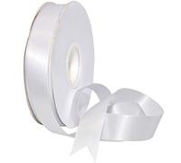 Morex Ribbon Double Face Satin Ribbon 7/8 inch by 50 Yards White