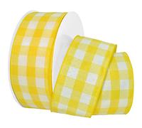 Morex Ribbon Gingham Style Ribbon, 2-1/2 inch by 50 Yards, Daffodil