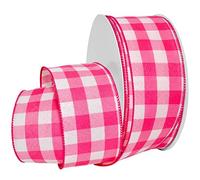 Morex Ribbon Gingham Style Ribbon, 2-1/2 inch by 50 Yards, Shocking Pink