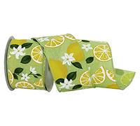 Morex Ribbon Lemons & Blooms Ribbon, Lime