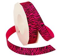 Morex Ribbon Neon Zebra Grosgrain Ribbon, 7/8-Inch by 20-Yard, Hot Pink