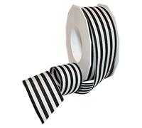 Morex Ribbon Polyester Grosgrain Striped Decorative Ribbon, 20 Yard, Black, 1-1/2 in