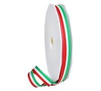 Morex Ribbon Polyester Grosgrain Striped Decorative Ribbon, 20 Yard, Italian, 3/8 in