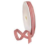 Morex Ribbon Polyester Grosgrain Striped Decorative Ribbon, 20 Yard, Red, 3/8 in