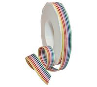 Morex Ribbon Polyester Grosgrain Striped Decorative Ribbon, Candy Stripe, 5/8 in