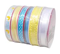 Morex Ribbon Polyester/Nylon Sweet Ribbon, Petite, Mixed Widths, 35-Yard Total, Sweet Baby, 6-Pack