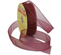 Morex Ribbon Ribbon, chiffon, Burgundy, 1-in x 25-Yd