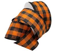 Morex Ribbon Ribbon, Polyester, Orange/Black, 2.5" x 50 Yards