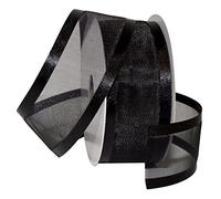Morex Ribbon Satin Edge Sheer Ribbon, Black